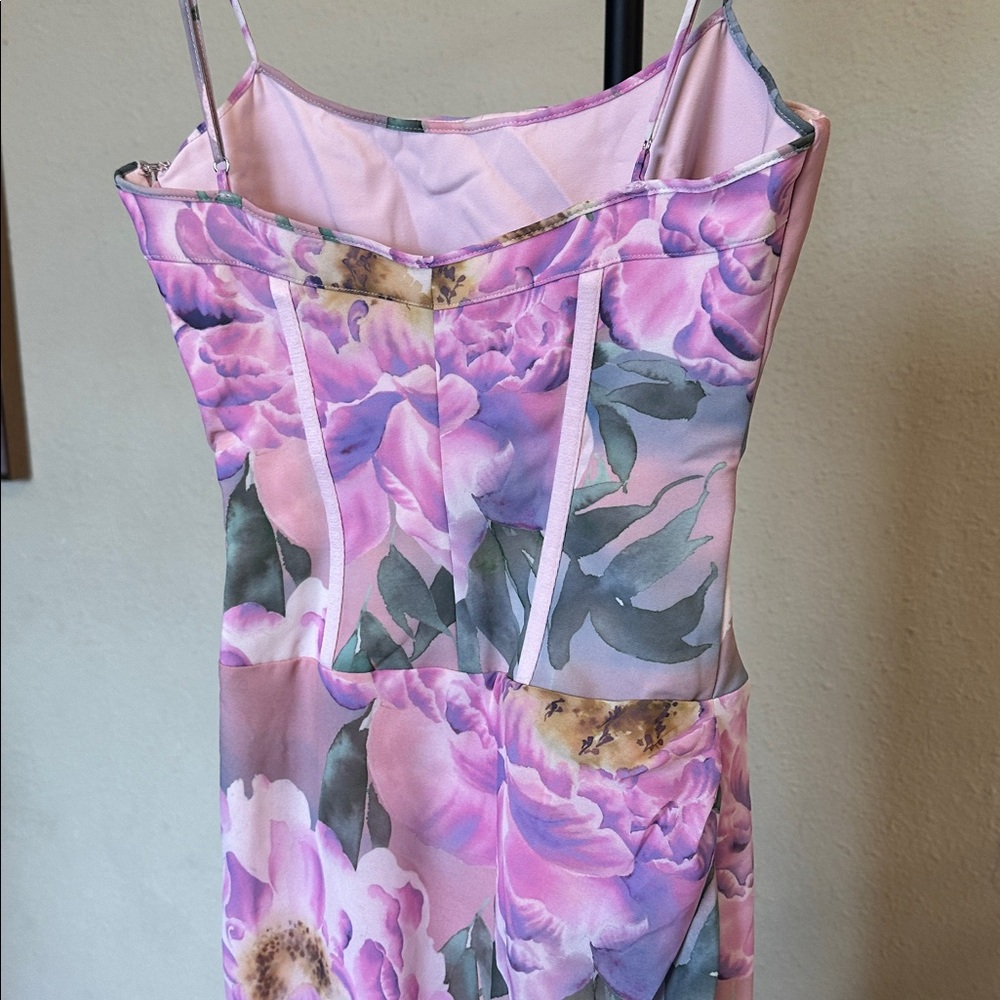 House of CB Antonia Pink Floral Corset Maxi Dress NWOT size XS Tall - Picture 11 of 16